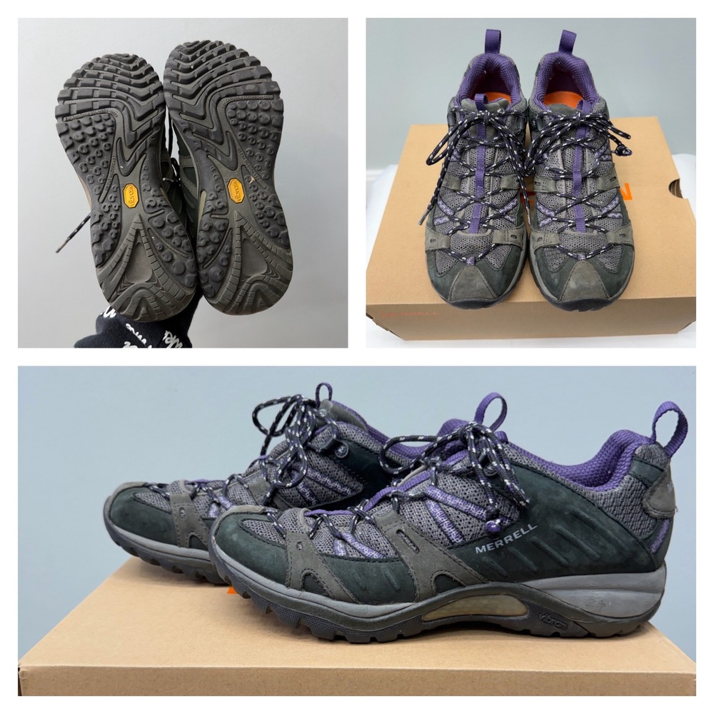 Merrell Siren Sport Womens 9 Performance Hiking Shoes Black Perfect Plum Vibram